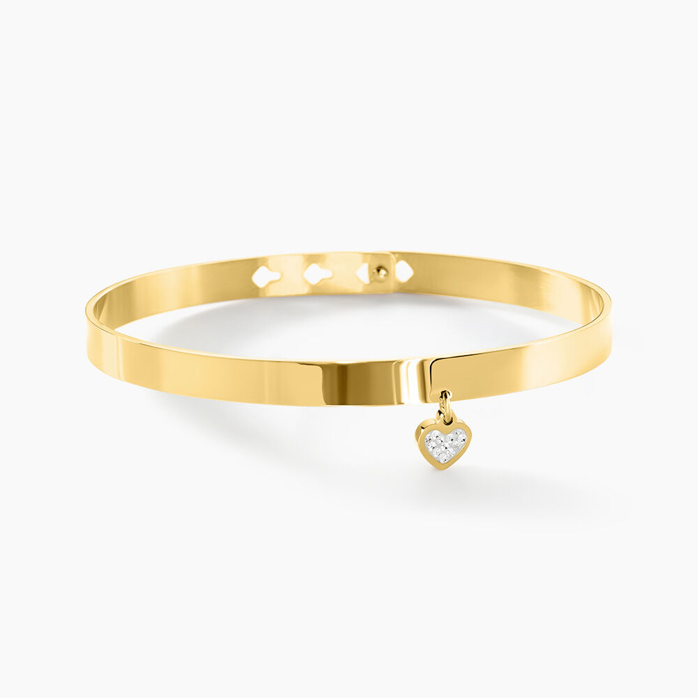 Bracelet Jonc Big Love Acier Jaune Cristal - Bracelets joncs Femme | Marc Orian