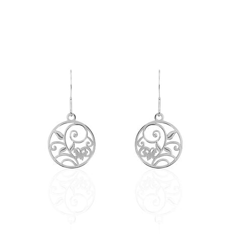 Boucles D'oreilles Pendantes Hita Argent Blanc - Pendantes Femme | Marc Orian