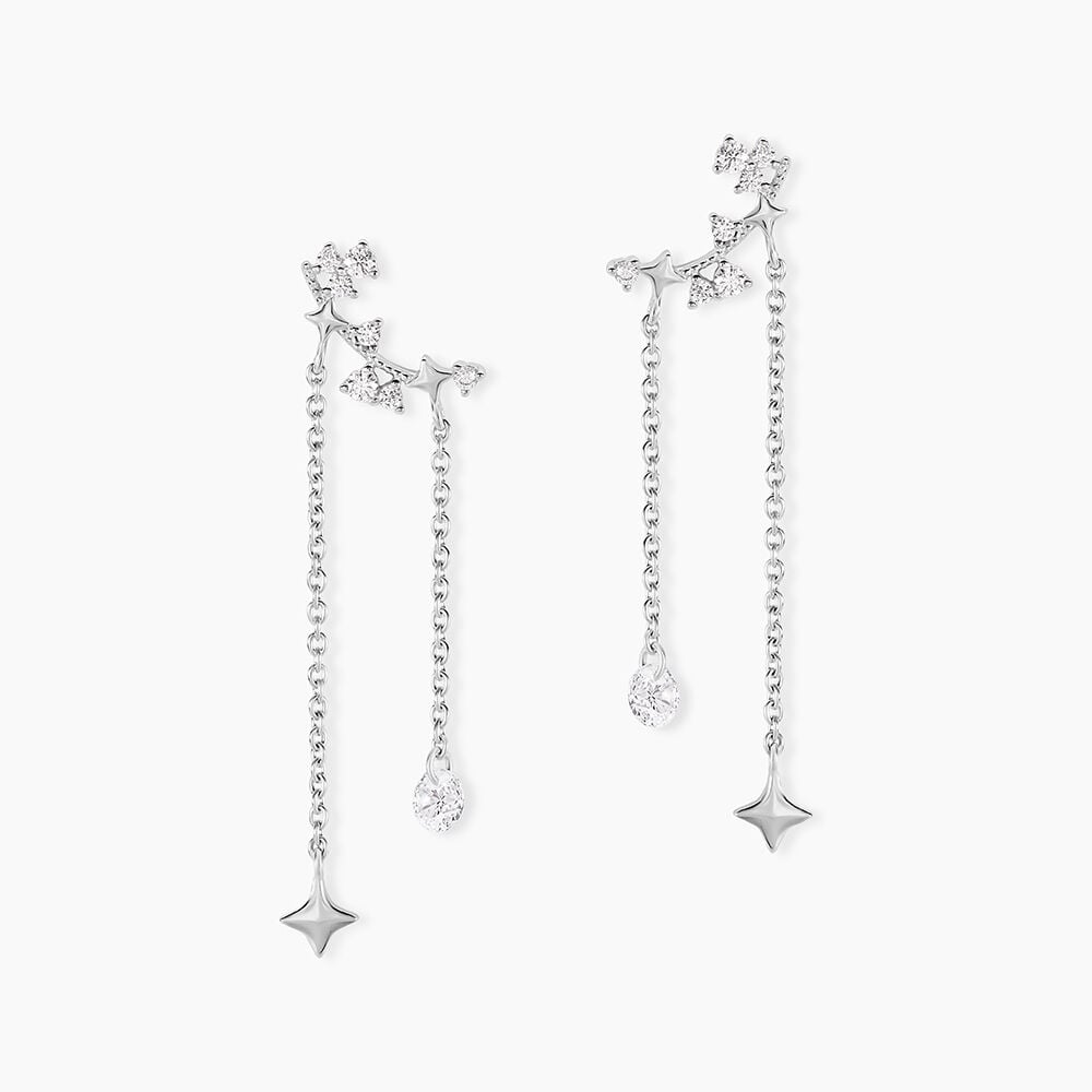 Boucles D'oreilles Puces Claodia Argent Blanc Oxyde De Zirconium - Nouveautés Femme | Marc Orian