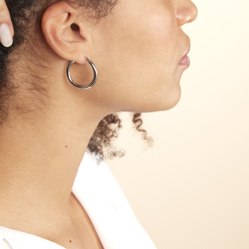 Créoles Argent Blanc Anne - Créoles Femme | Marc Orian