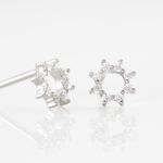 Boucles D'oreilles Puces Ama Argent Blanc Oxyde De Zirconium - Puces Femme | Marc Orian