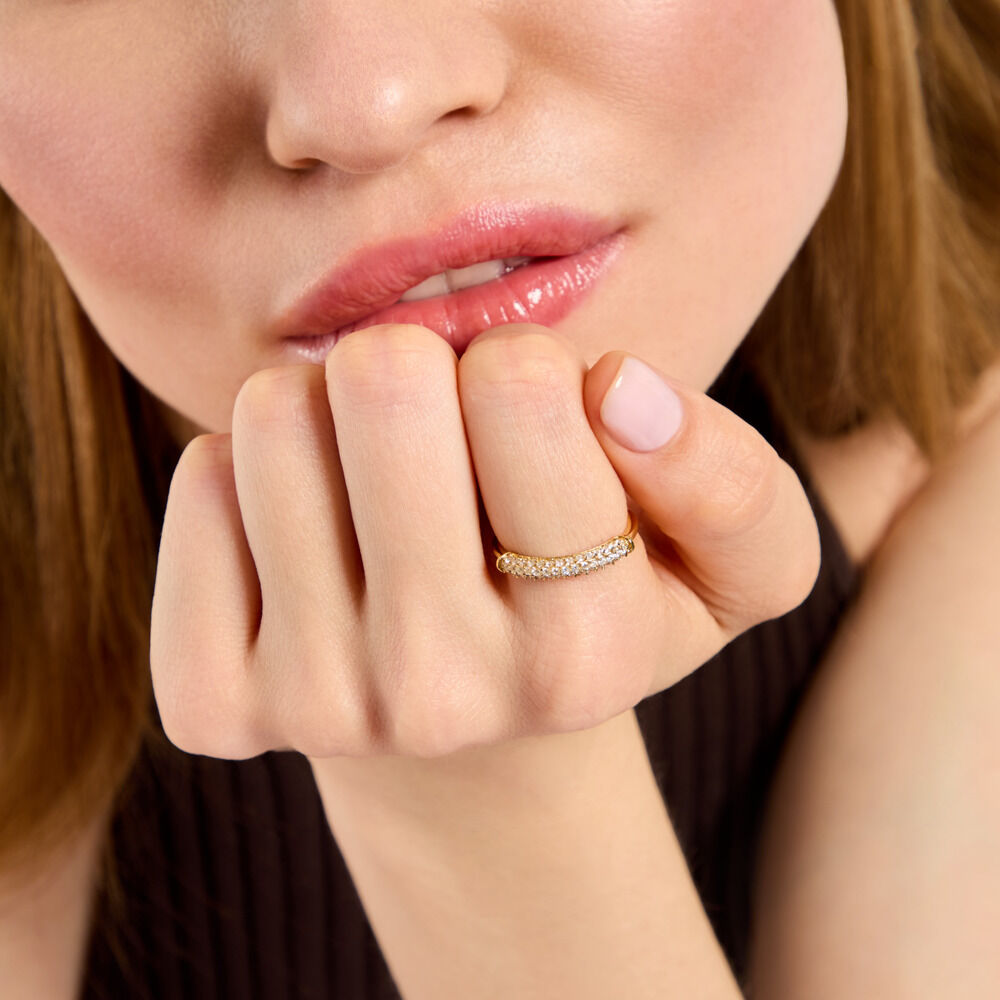 Bague Alodie Acier Jaune Oxyde De Zirconium - Bijoux fantaisie Femme | Marc Orian
