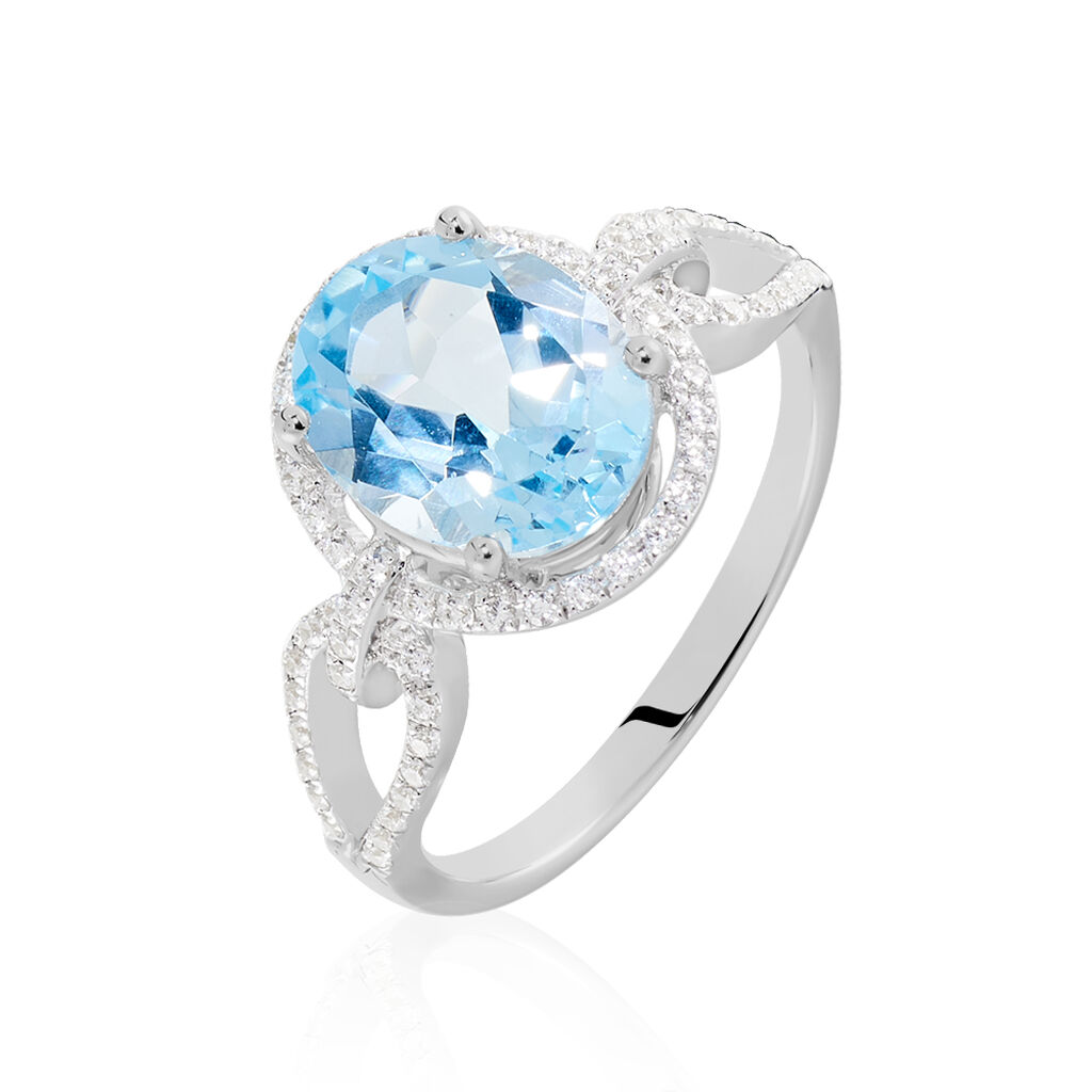 Bague Ayanna Or Blanc Topaze Et Oxyde De Zirconium - Bagues pierres fines Femme | Marc Orian