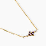 Collier Everett Argent Dor&eacute; A L'Or 750/1000 Am&eacute;thyste Oxyde De Zirconium - Colliers avec pierres Femme | Marc Orian