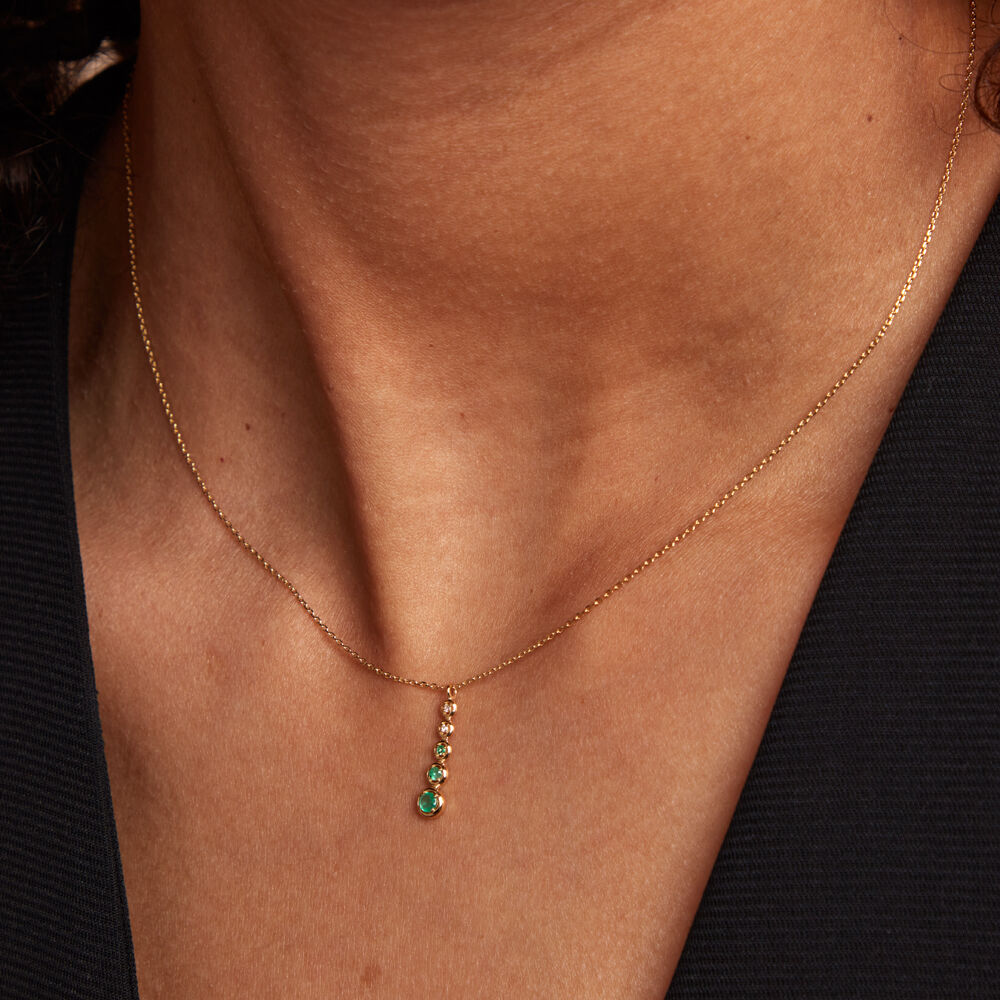 Collier Josephine Or Jaune Emeraude - Colliers avec pierres Femme | Marc Orian