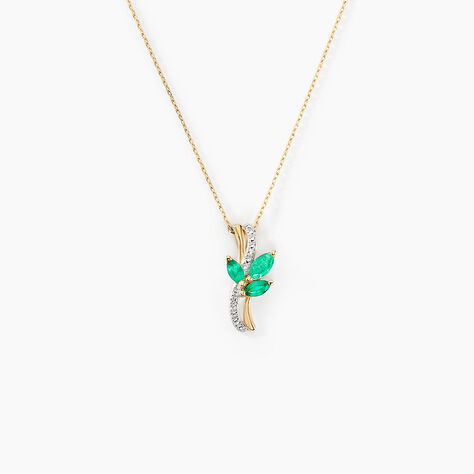 Collier Angie Or Jaune Emeraude Diamant - Colliers avec pierres Femme | Marc Orian
