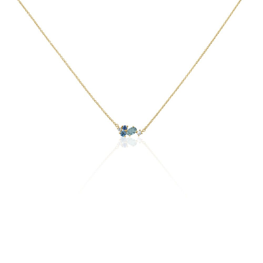 Collier Plaqu&eacute; Or Era Pierre De Synth&egrave;se - Colliers avec pierres Femme | Marc Orian