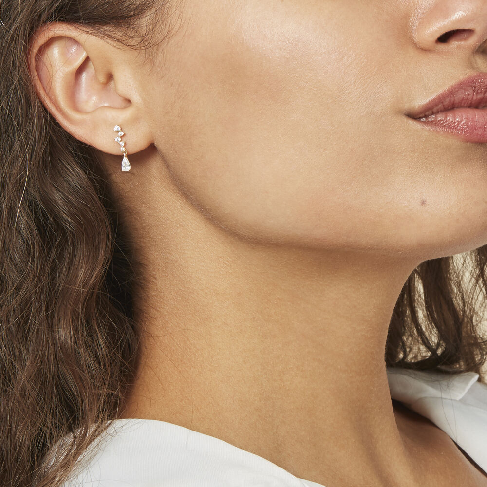 Boucles D'oreilles Pendantes Cegolene Or Jaune Oxyde De Zirconium - Pendantes Femme | Marc Orian