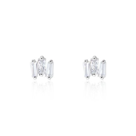Boucles D'oreilles Puces Adria Argent Blanc Oxyde De Zirconium - Puces Femme | Marc Orian