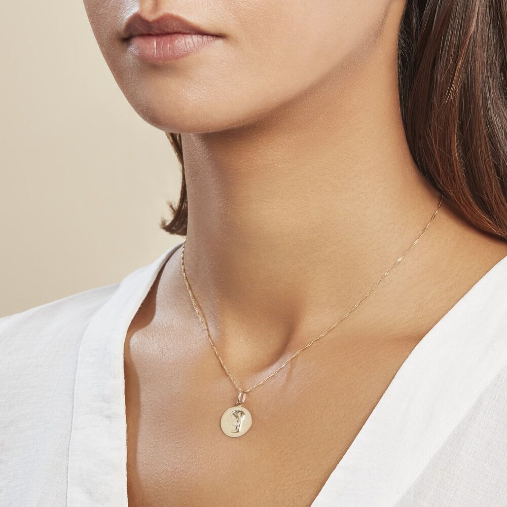 Pendentif Vierge Rond Or Jaune - Médailles et médaillons Famille | Marc Orian