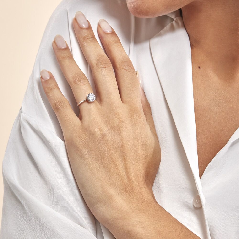 Bague Solitaire Abriel Or Blanc Oxyde De Zirconium - Solitaires Femme | Marc Orian