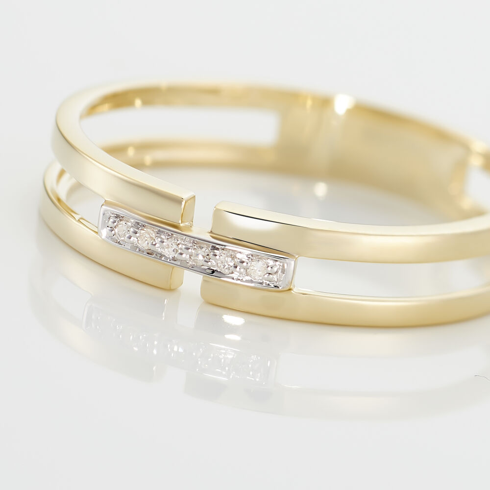 Bague Barrette Or Jaune Diamant - Bagues pierres précieuses Femme | Marc Orian