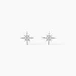 Boucles D'oreilles Puces Or Blanc Astrale Oxyde De Zirconium - Puces Femme | Marc Orian