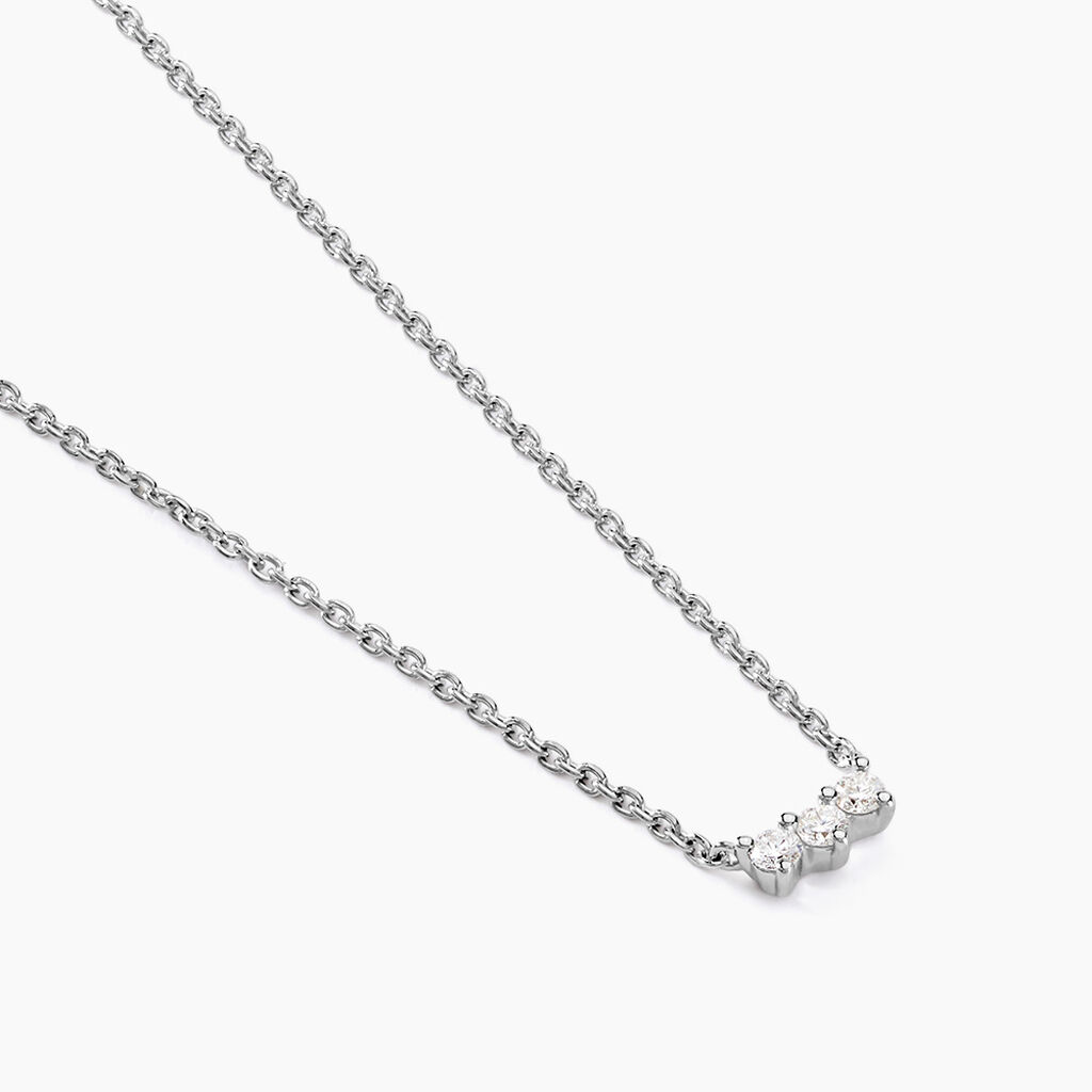 Collier Sigourney Argent Blanc Diamant Synthétique - Colliers avec pierres Femme | Marc Orian