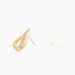 Boucles D'oreilles Puces Goccie Or Jaune Diamant - Puces Femme | Marc Orian