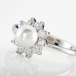 Bague Argent Blanc Cheri Perle De Culture Oxydes De Zirconium - Bijoux fantaisie Femme | Marc Orian