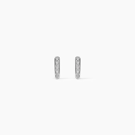 Boucles D'oreilles Puces Rosalin Blanc Diamant Blanc - Puces Femme | Marc Orian