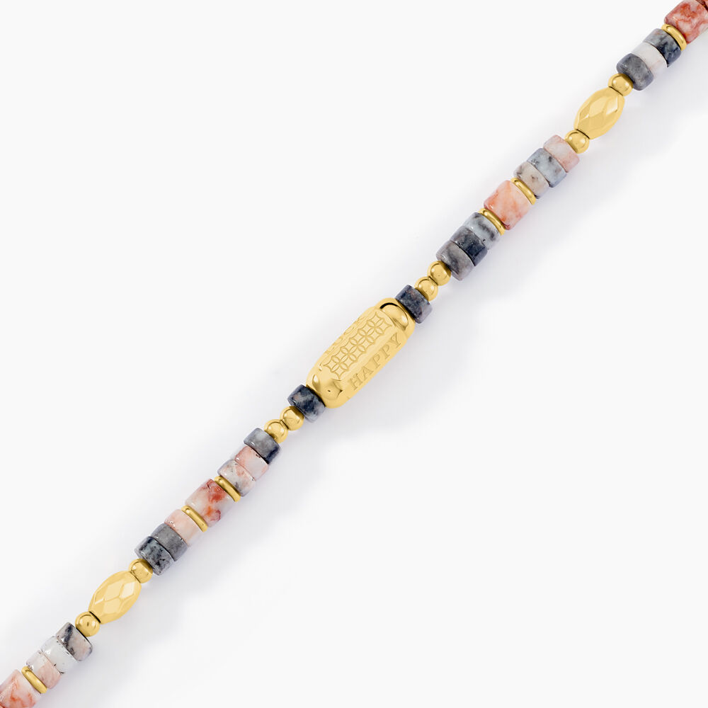 Bracelet Athena Acier Jaune Pierre De Synthese - Bracelets cha&icirc;nes Femme | Marc Orian