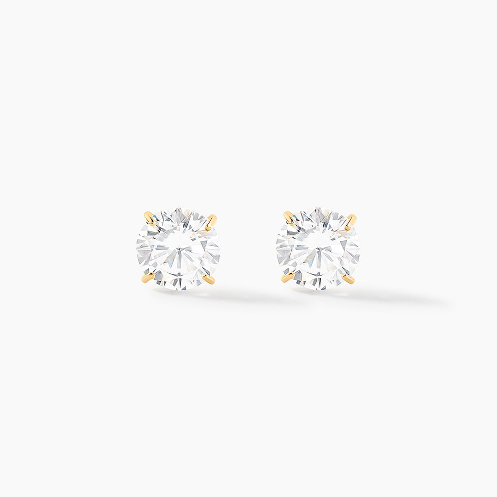 Boucles D'oreilles Puces Or Jaune Katherina Oxyde De Zirconium - Puces Femme | Marc Orian