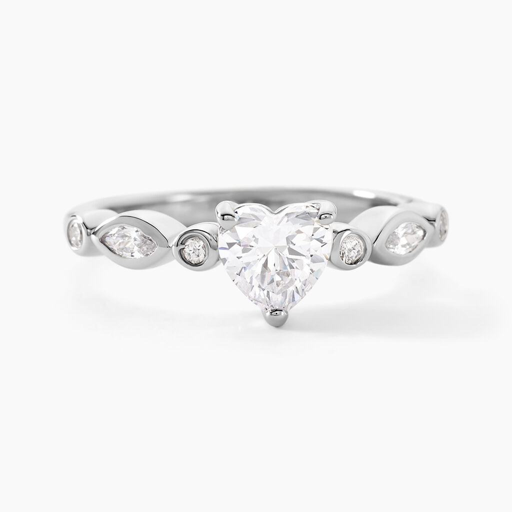 Bague Solitaire Sagan Argent Blanc Oxyde De Zirconium - Bijoux fantaisie Femme | Marc Orian