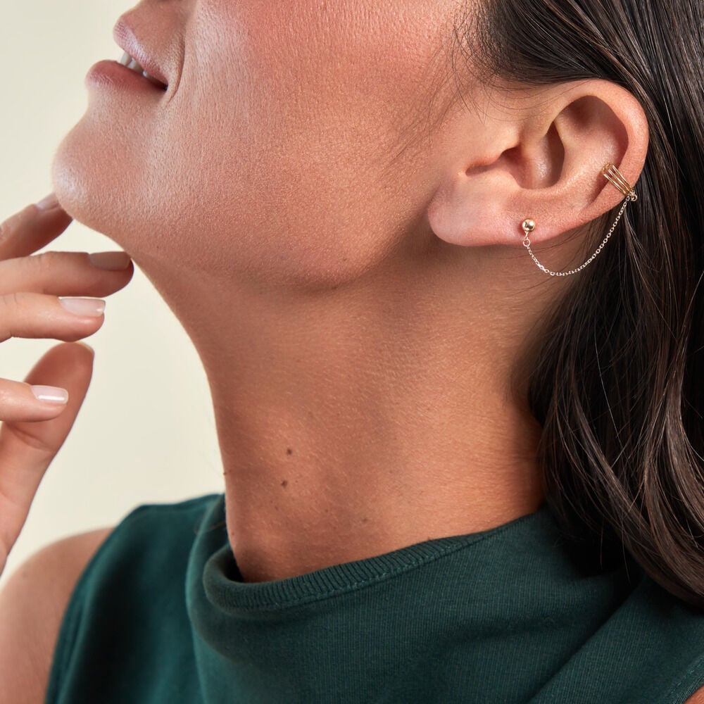 Bijou D'oreille Unitaire Fredrik Or Jaune - Piercings d'oreilles Femme | Marc Orian