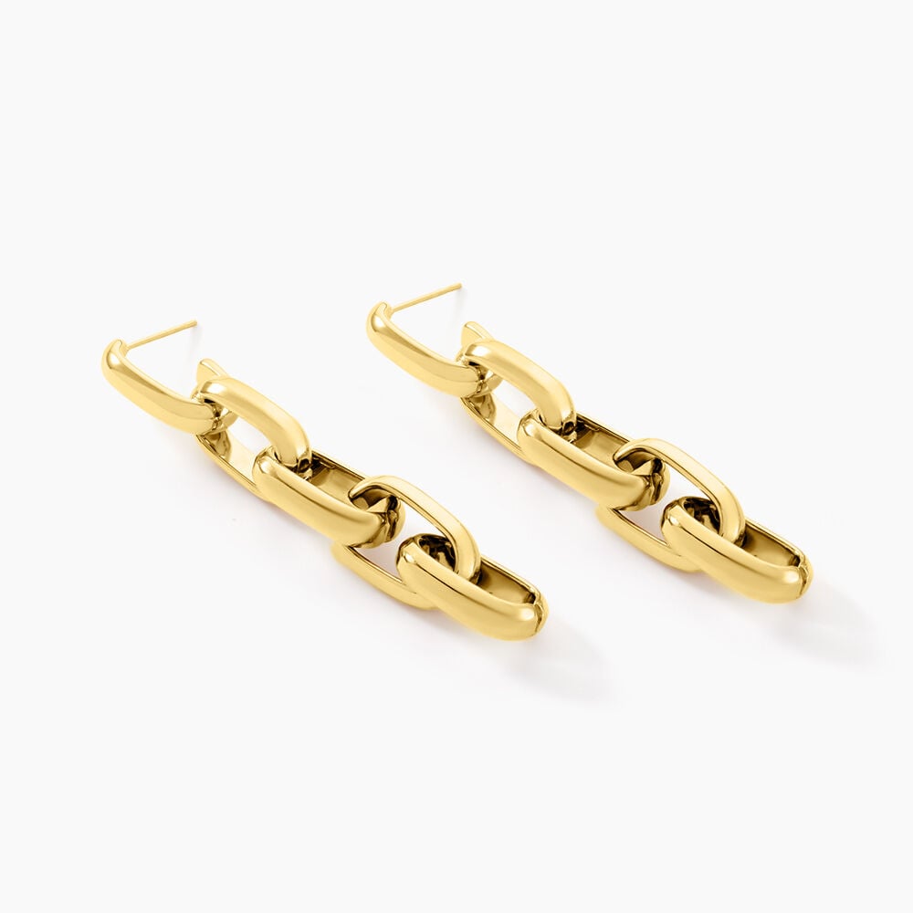 Boucles D'oreilles Pendantes Auray Acier Jaune - Pendantes Femme | Marc Orian