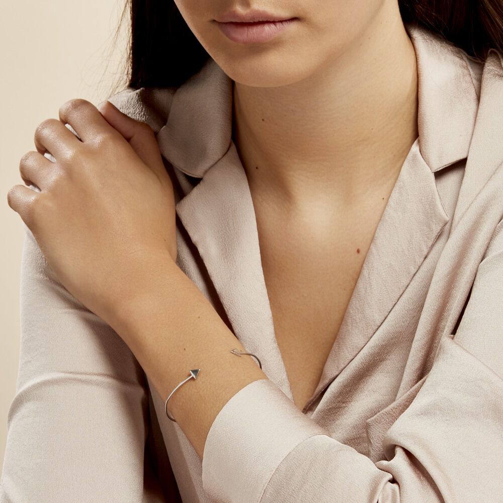 Bracelet Jonc Trilia Argent Blanc - Bracelets joncs Femme | Marc Orian