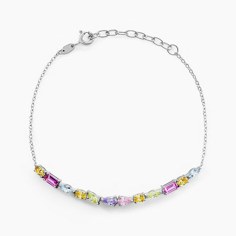 Bracelet Evasion Argent Blanc Pierre De Synthese Oxyde De Zirconium - Bracelets chaînes Femme | Marc Orian