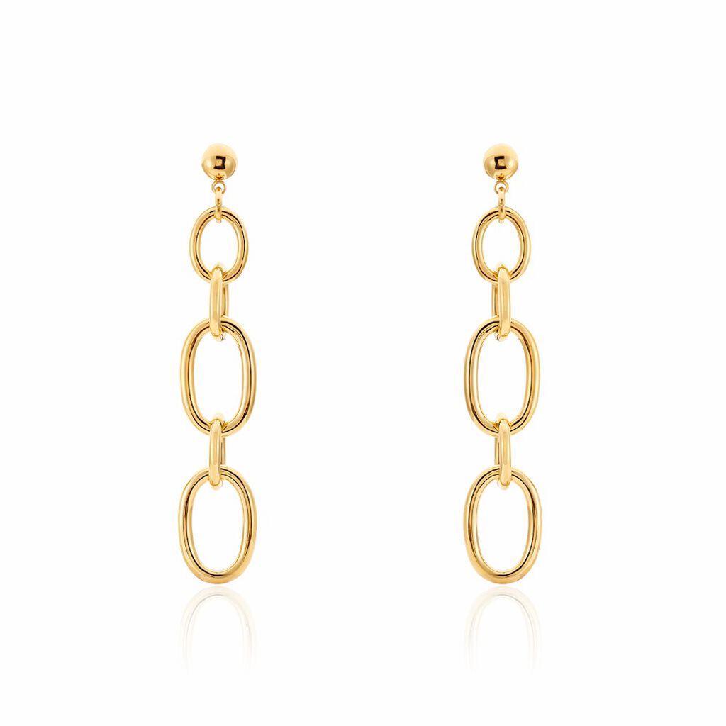 Boucles D'oreilles Pendantes Lina Acier Dor&eacute; - Pendantes Femme | Marc Orian