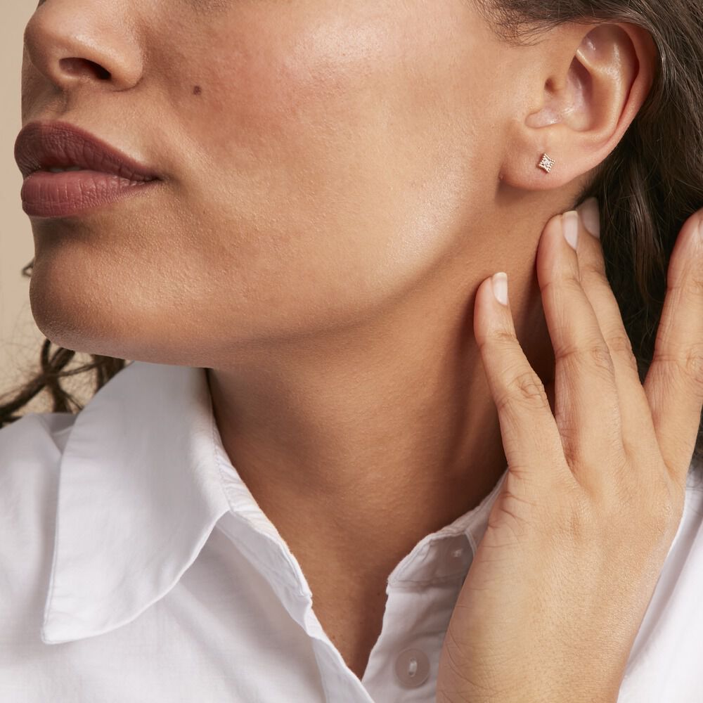 Boucles D'oreilles Puces Horatia Plaqué Or Jaune Oxyde De Zirconium - Puces Femme | Marc Orian