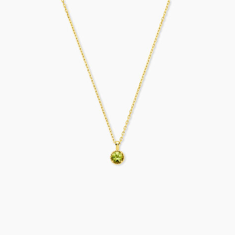 Collier Poem Argent Jaune P&eacute;ridot - Colliers avec pierres Femme | Marc Orian