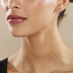 Boucles D'oreilles Puces Sagesse Or Jaune Emeraude Et Diamant - Clous d'oreilles Femme | Marc Orian