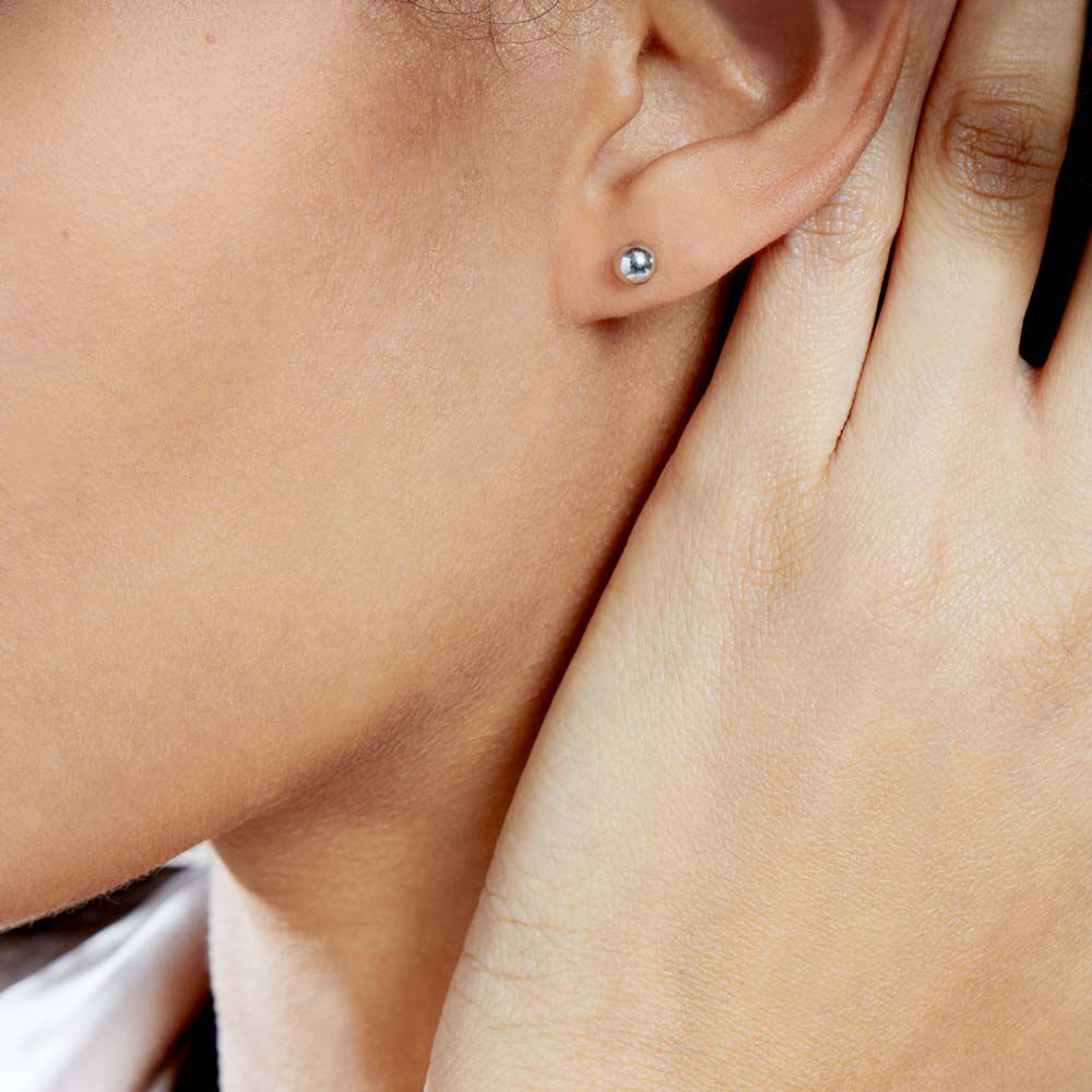 Boucles D'oreilles Puces Virgie Argent Blanc - Puces Femme | Marc Orian