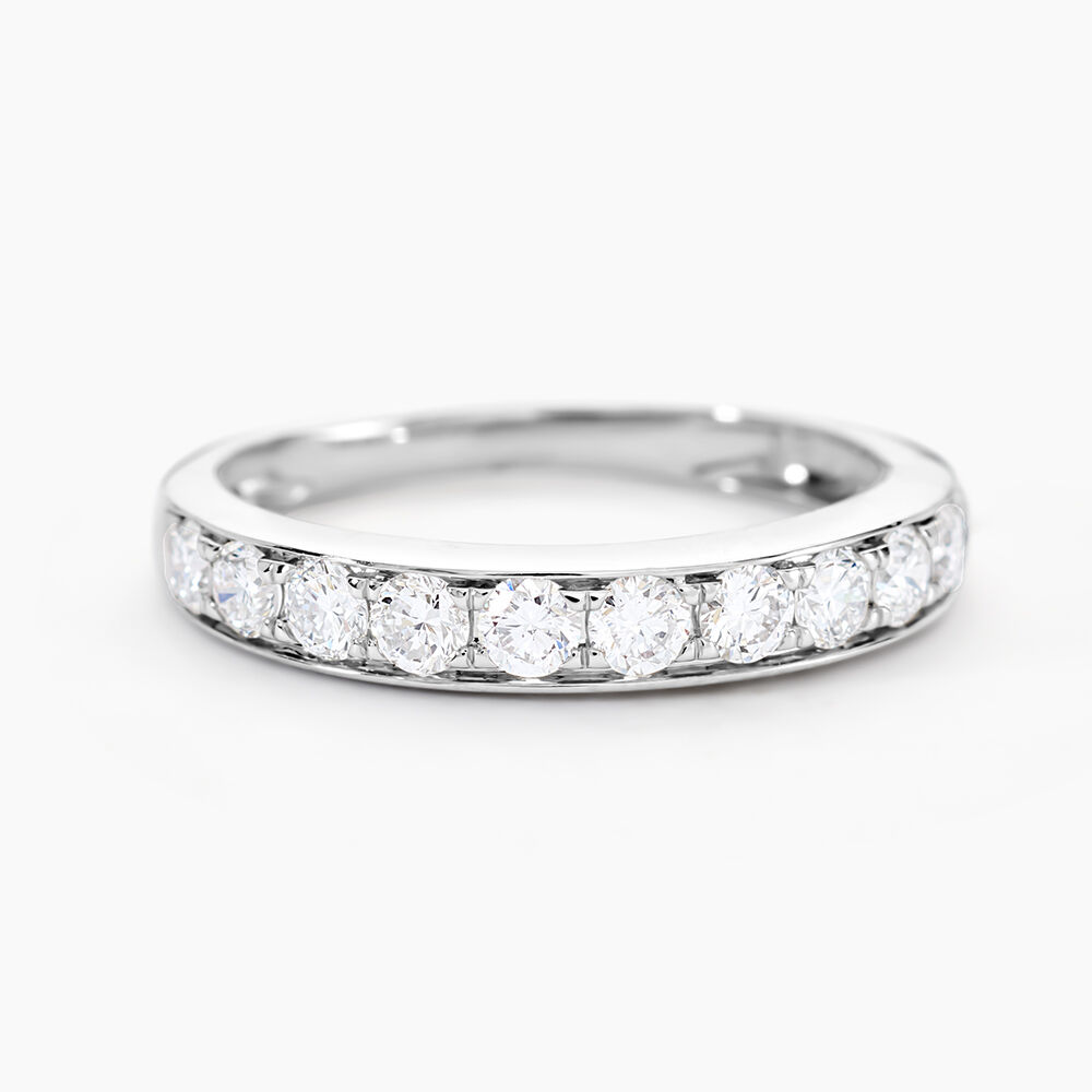 Alliance Rhea Ld Platine Blanc Diamant Synth&eacute;tique - Alliances avec pierres Femme | Marc Orian