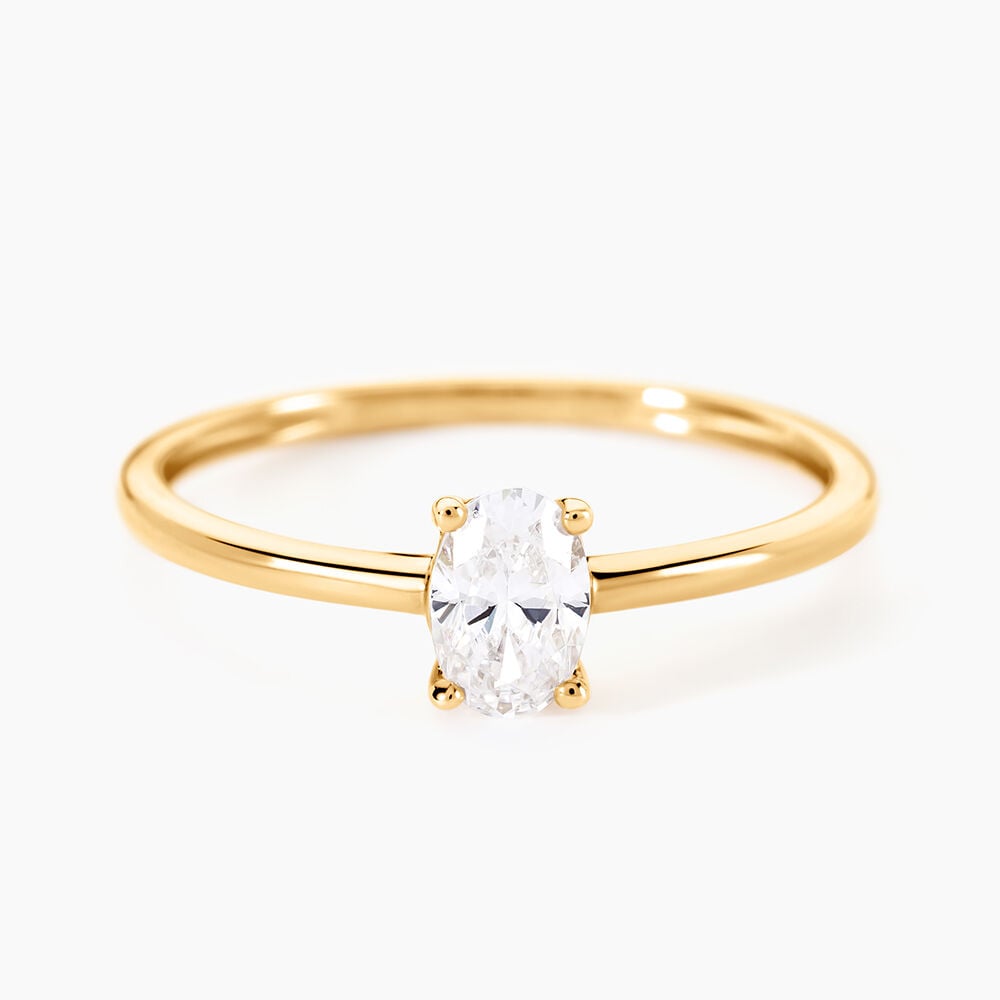 Bague Borje Or Jaune Oxyde De Zirconium - Solitaires Femme | Marc Orian