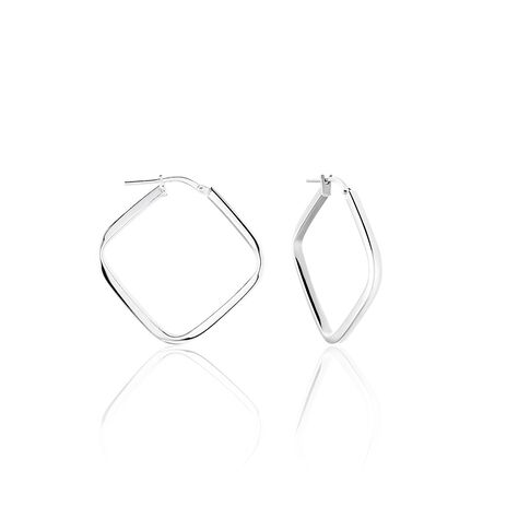 Creoles Argent Blanc Titania - Cr&eacute;oles Femme | Marc Orian