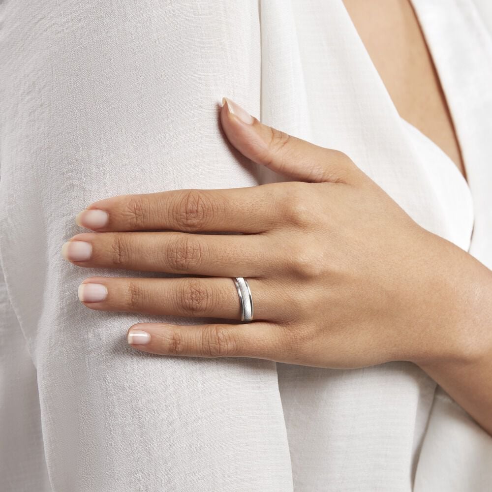 Alliance Marwan Ruban Bombé Or Blanc - Alliances duo Unisex | Marc Orian