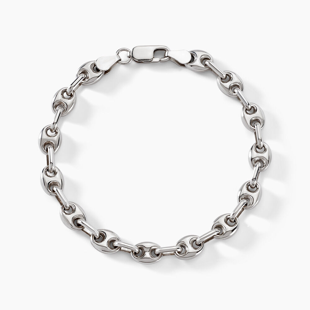 Bracelet Anilo Argent Blanc - Bracelets mailles Homme | Marc Orian