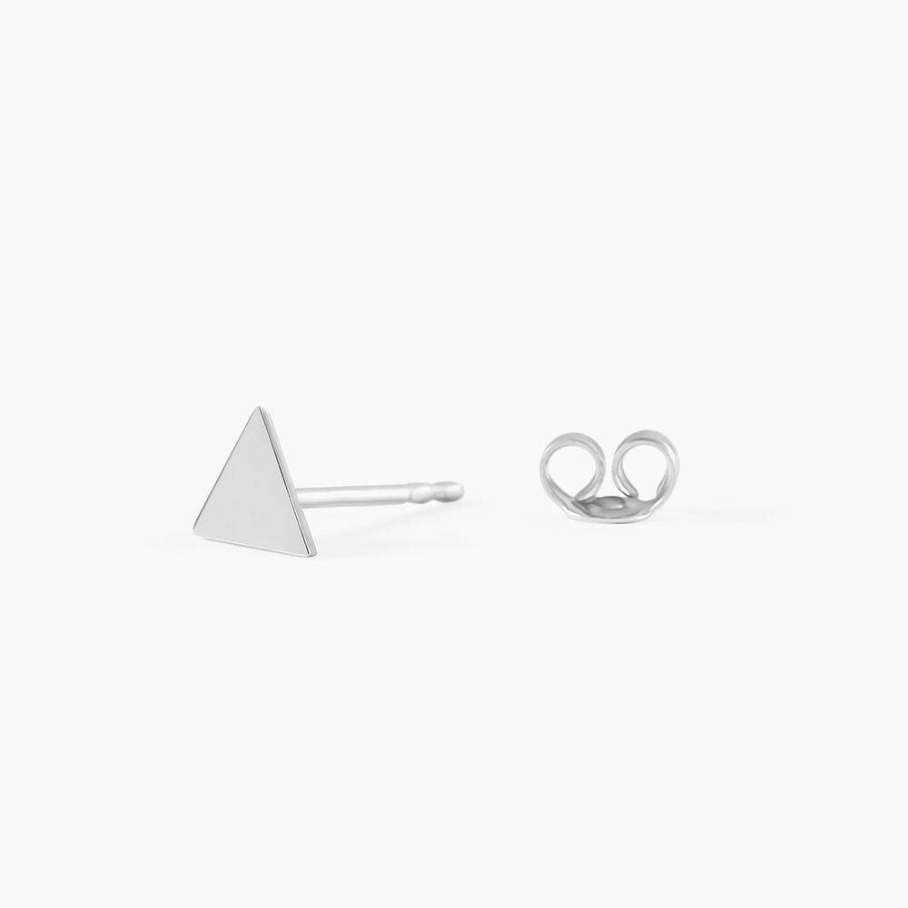 Boucles D'oreilles Puces Trilia Argent Blanc - Puces Femme | Marc Orian