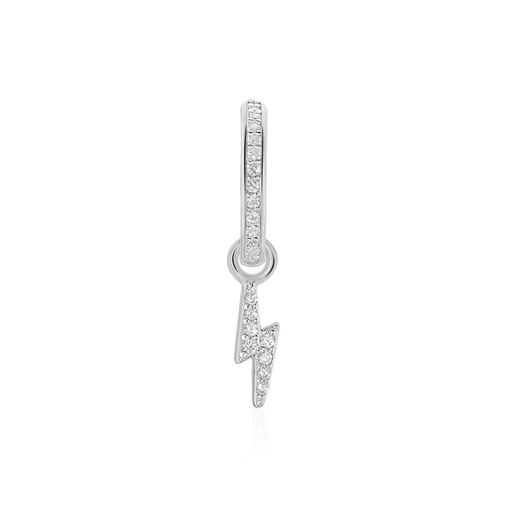 Créole Unitaire Ancelin Rondes Argent Blanc Oxyde De Zirconium - Piercings d'oreilles Femme | Marc Orian