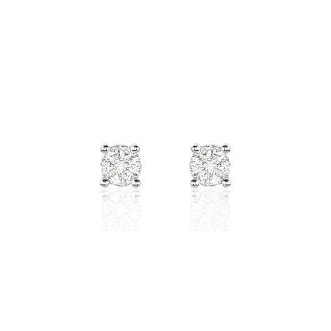 Boucles D'oreilles Puces Kate Or Blanc Diamant - Boucles d'oreilles mariage Femme | Marc Orian