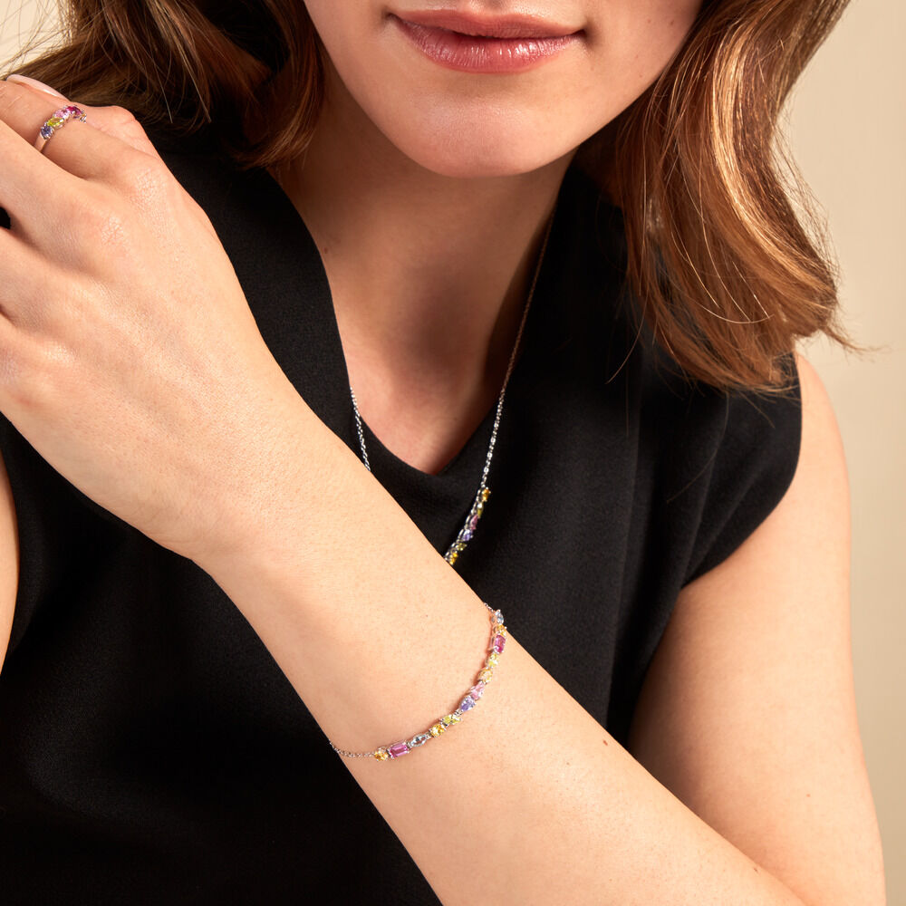 Bracelet Evasion Argent Blanc Pierre De Synthese Oxyde De Zirconium - Bracelets chaînes Femme | Marc Orian