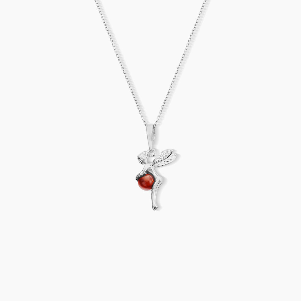 Pendentif Argent Blanc Abellia Ambre - Bijoux fantaisie Femme | Marc Orian