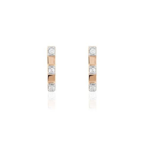Boucles D'oreilles Puces Argent Rose Donny Oxydes De Zirconium - Puces Femme | Marc Orian