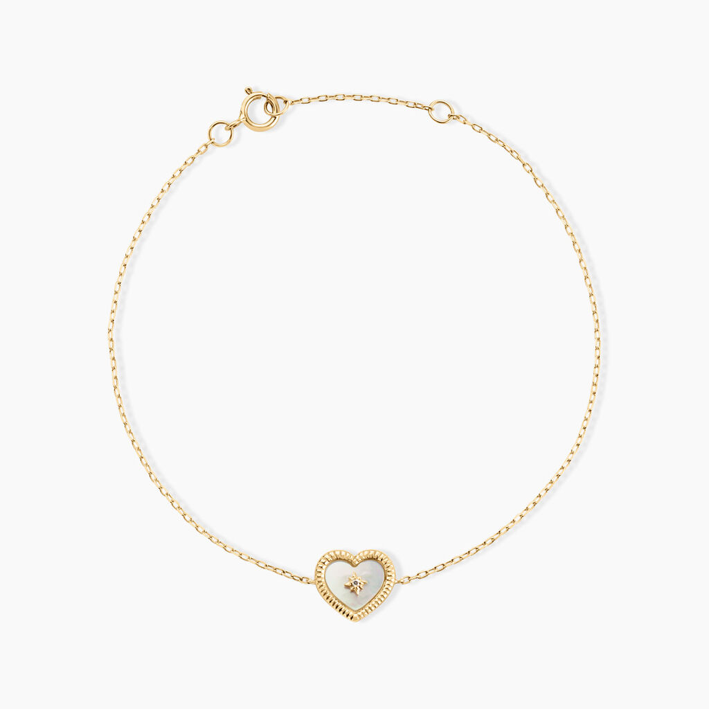 Bracelet Bronte Or Jaune Nacre Diamant - Bracelets cha&icirc;nes Femme | Marc Orian
