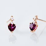 Boucles D'oreilles Puces Or Rose Samanta Rhodolite - Puces Femme | Marc Orian