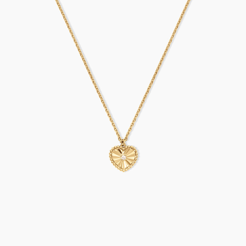 Collier Phebee Argent Dor&eacute; A L'Or 750/1000 Oxyde De Zirconium - Colliers avec pierres Femme | Marc Orian