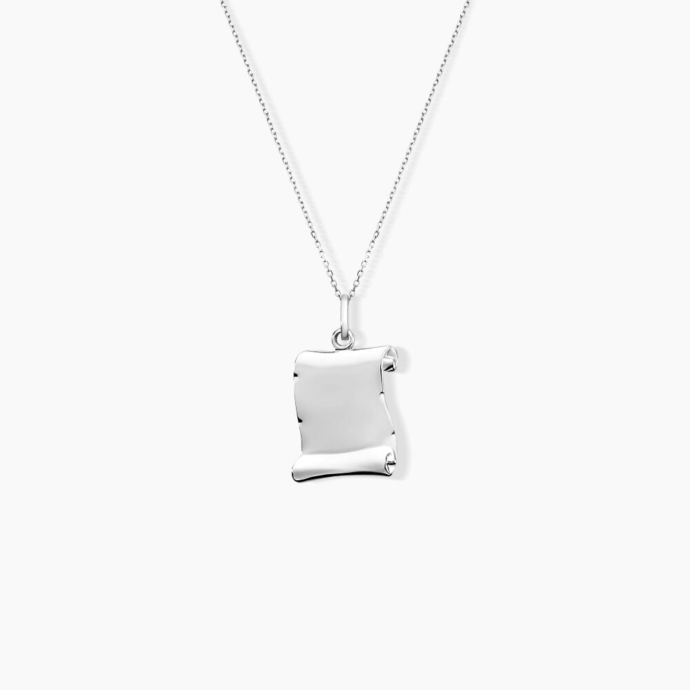Pendentif Parchemin Argent Blanc - Bijoux personnalisés Homme | Marc Orian