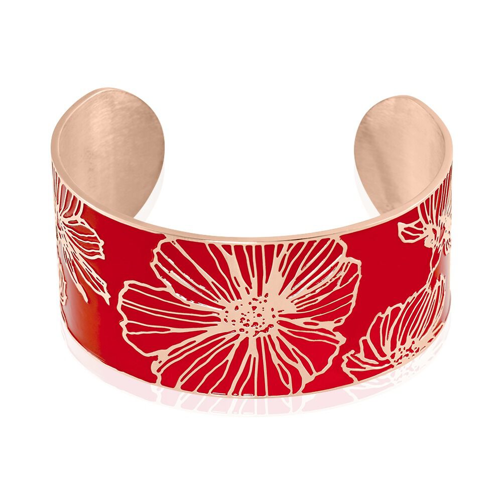 Bracelet Jonc Willem Acier Rose Smalto Rouge - Bracelets joncs Femme | Marc Orian