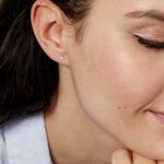 Boucles D'oreilles Puces Doreen Carre Or Jaune Oxyde De Zirconium - Puces Femme | Marc Orian